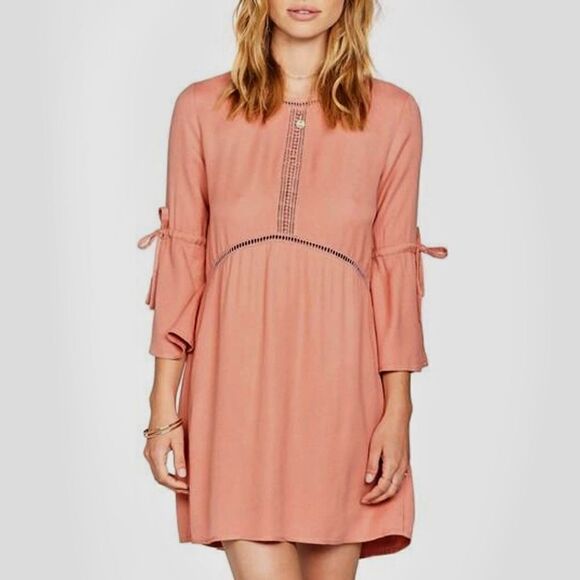 Amuse Society On The Go Crepe Boho Dress Rose Small - Picture 1 of 15